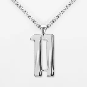 11 Number Pendant with Chain Necklace - Stainless Steel