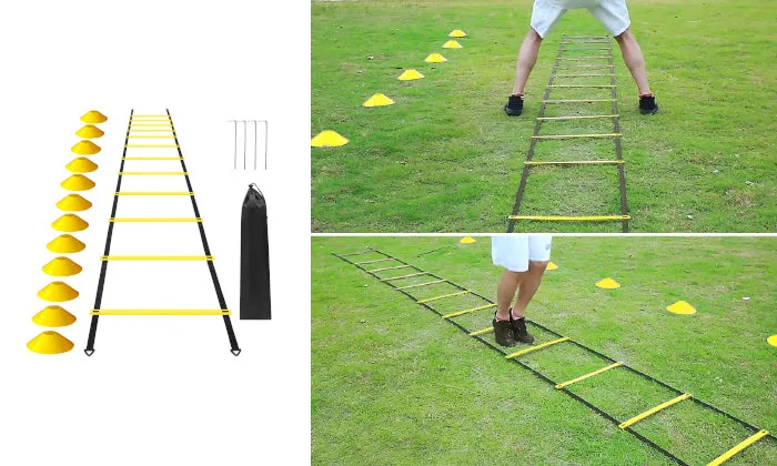 12 Rung Agility Speed Ladder Set 19.7ft