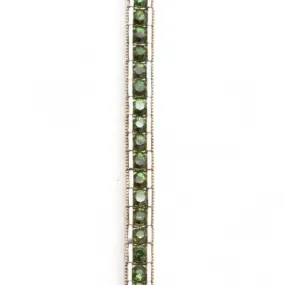 3mm Round Chrome Tourmaline Filagree Tennis Bracelet in 14k White Gold
