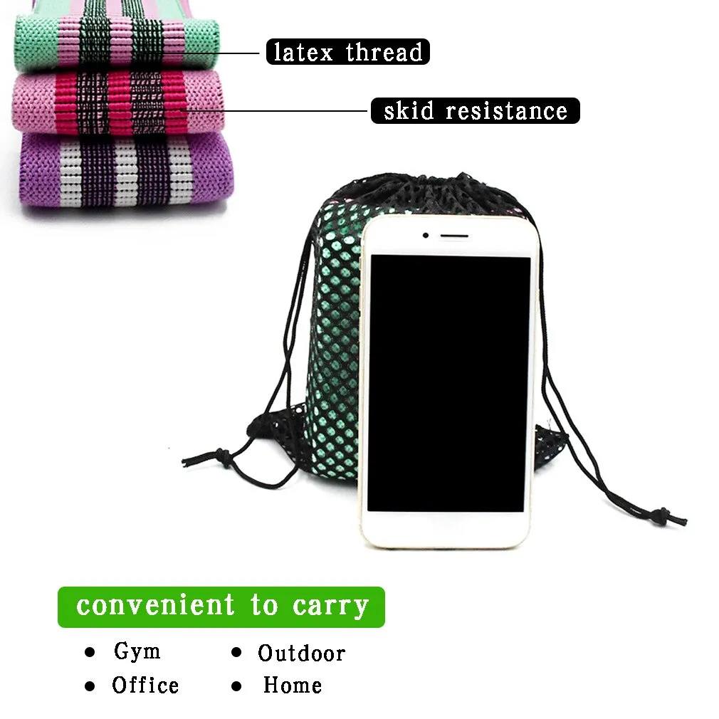 3PCS Resistance Bands Sports Exercise Resistance Loop Bands Set Elastic Booty Band Set for Yoga Home Gym Training