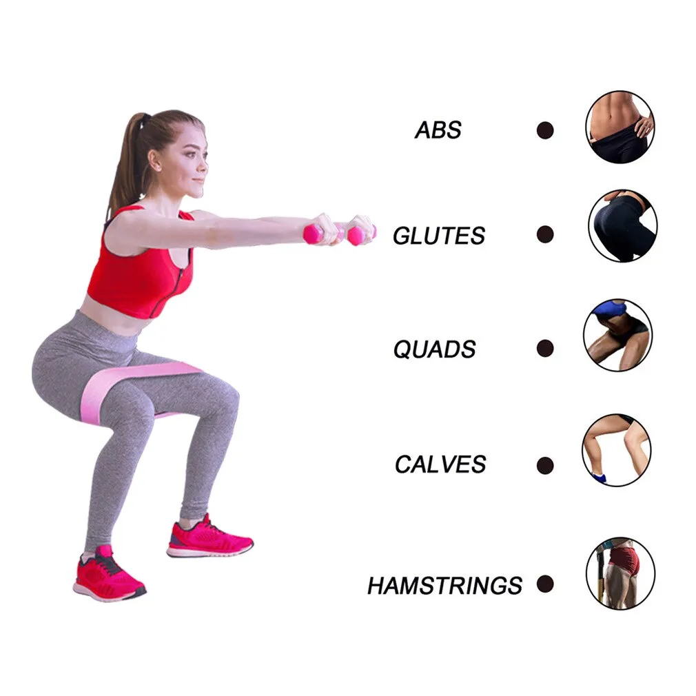 3PCS Resistance Bands Sports Exercise Resistance Loop Bands Set Elastic Booty Band Set for Yoga Home Gym Training