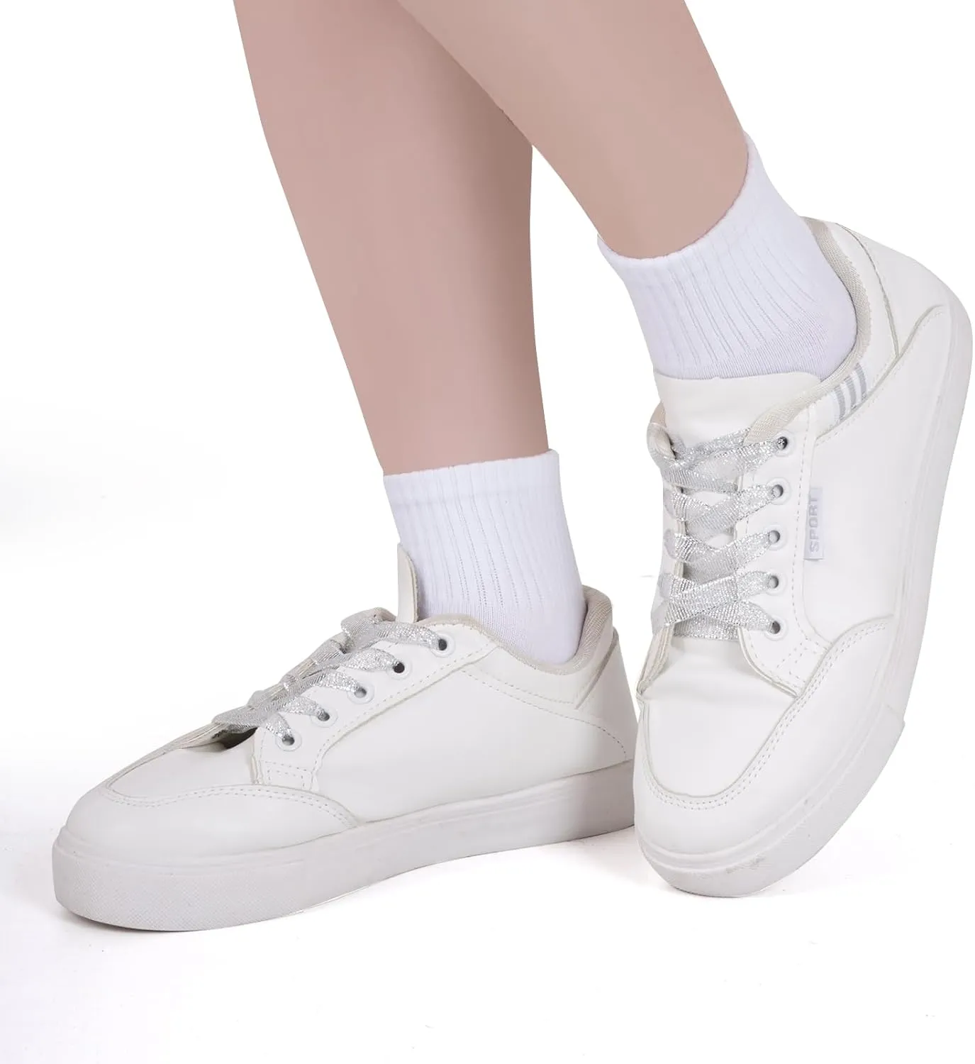 5 Pairs Athletic Crew Socks for Kids Cushioned Sports Running Ankle Socks Thick Cotton (3-12 Years)