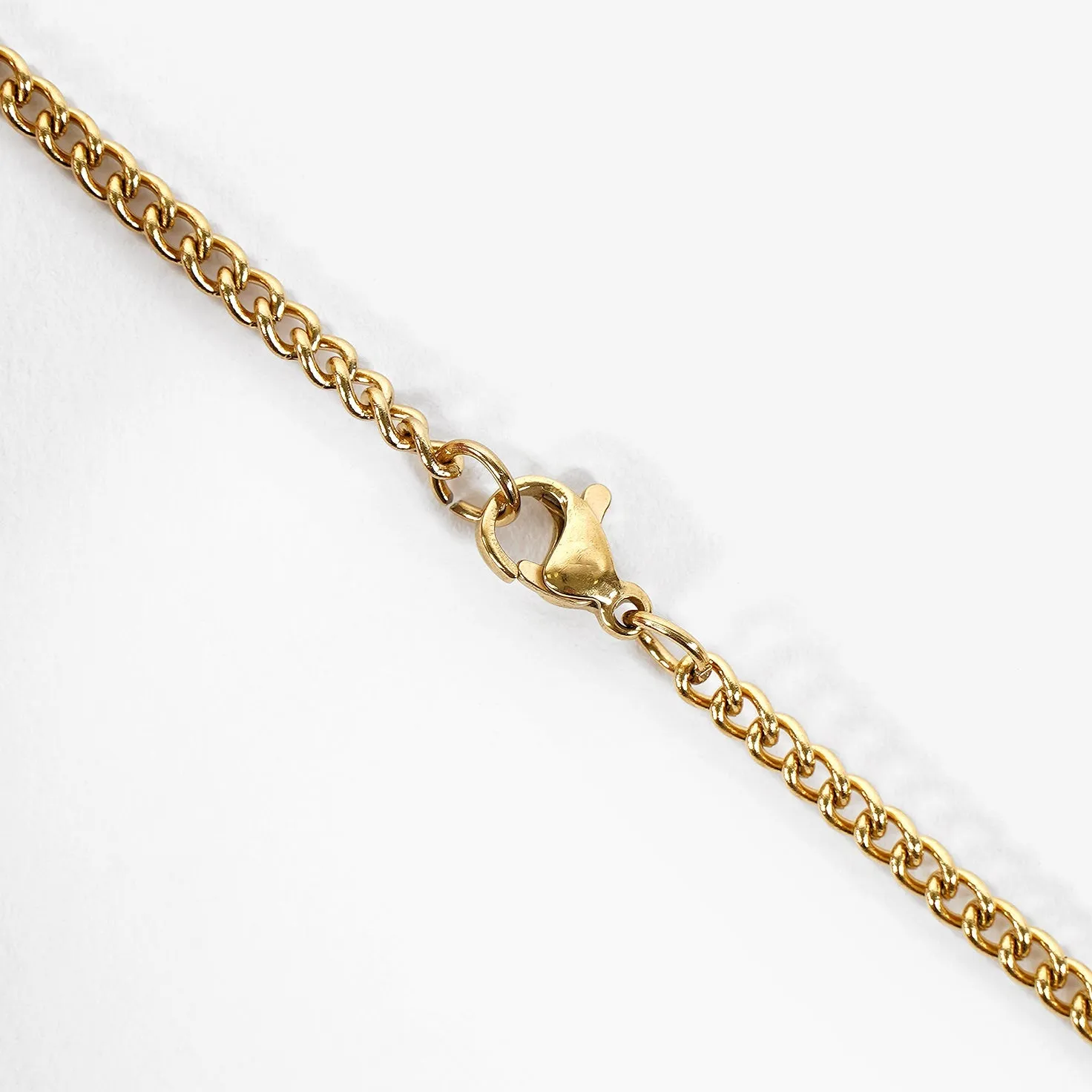 50 Number Pendant with Chain Kids Necklace - Gold Plated Stainless Steel