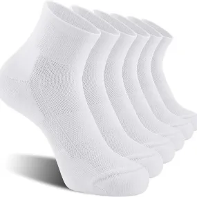 6-Pack Men's Ankle Running Socks, Cushioned Low Cut with Tab, Athletic Performance Socks, Breathable Moisture-Wicking, Ideal for Sports, Training, and Daily Wear, Durable & Comfortable