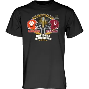 Alabama Clemson 2019 CFP National Championship Game Dueling Black T-Shirt