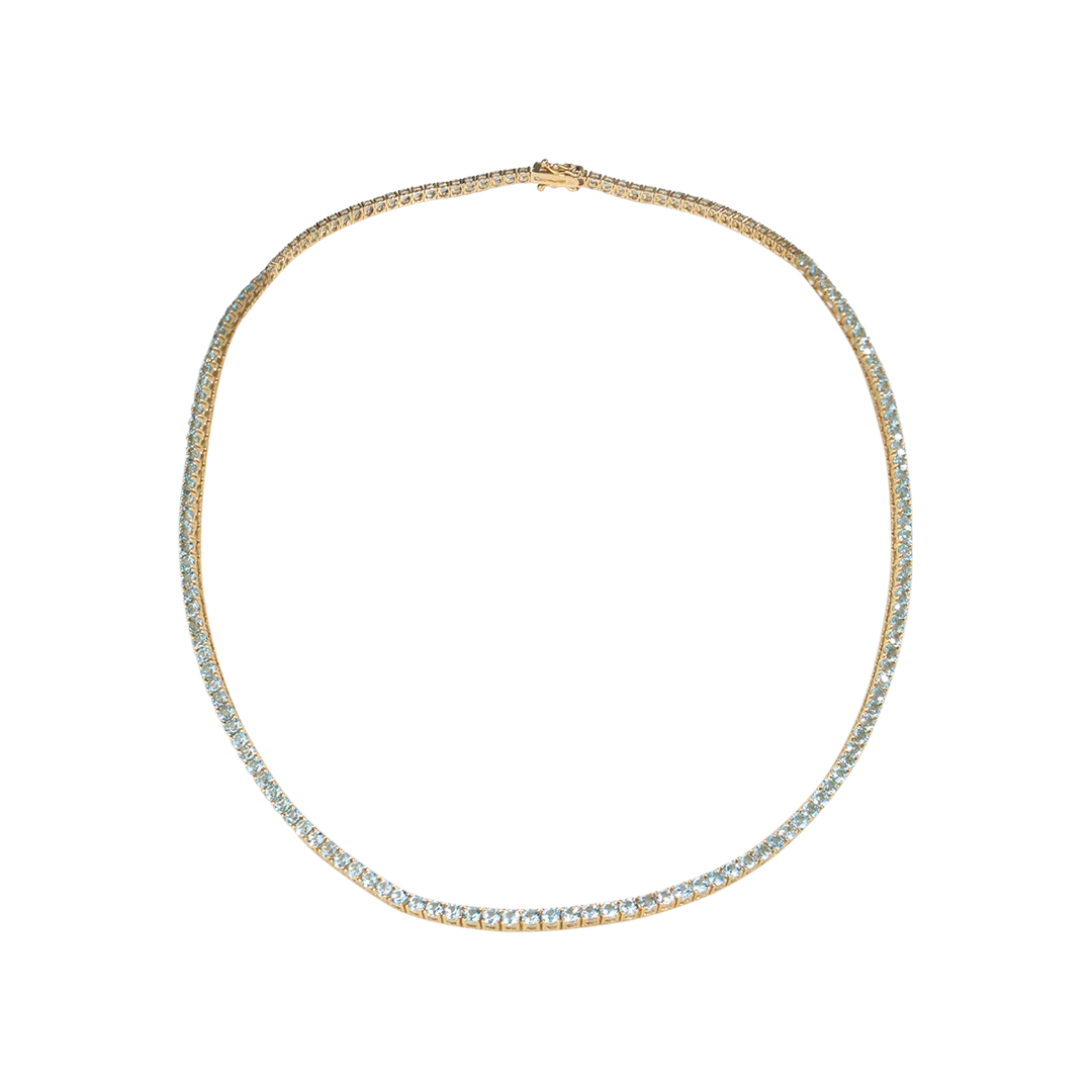 Blue Topaz Tennis Necklace