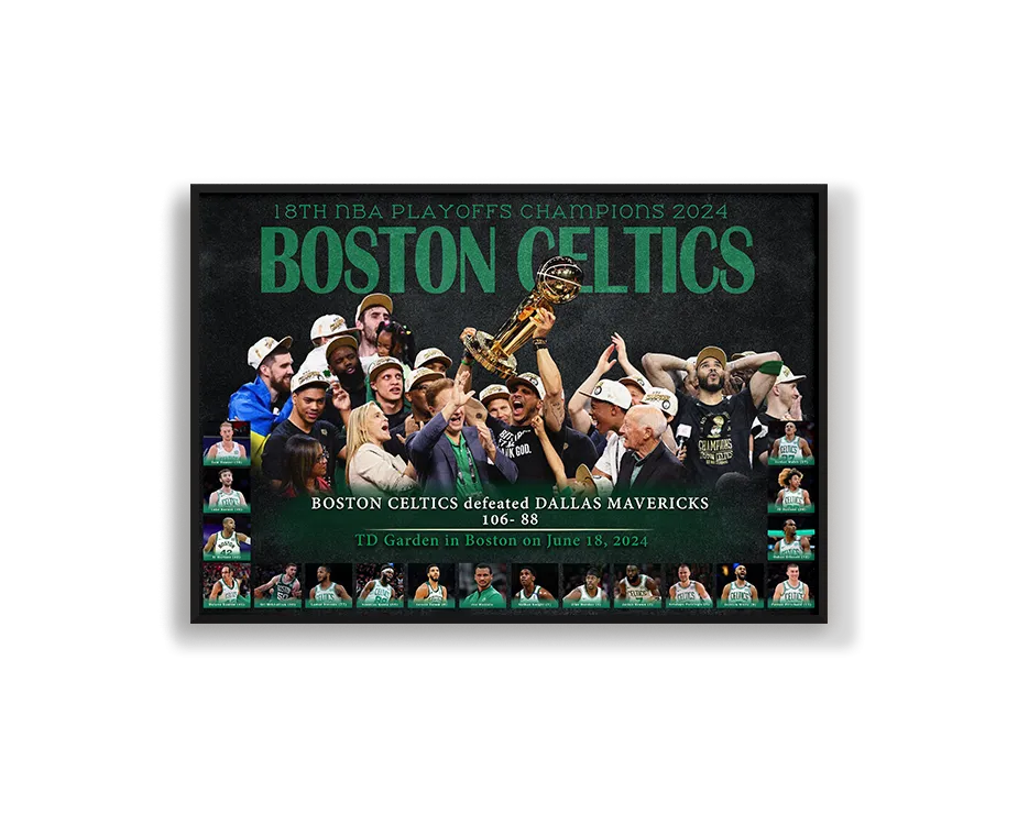 Boston Celtics 2024 Championship Team Celebration Frame