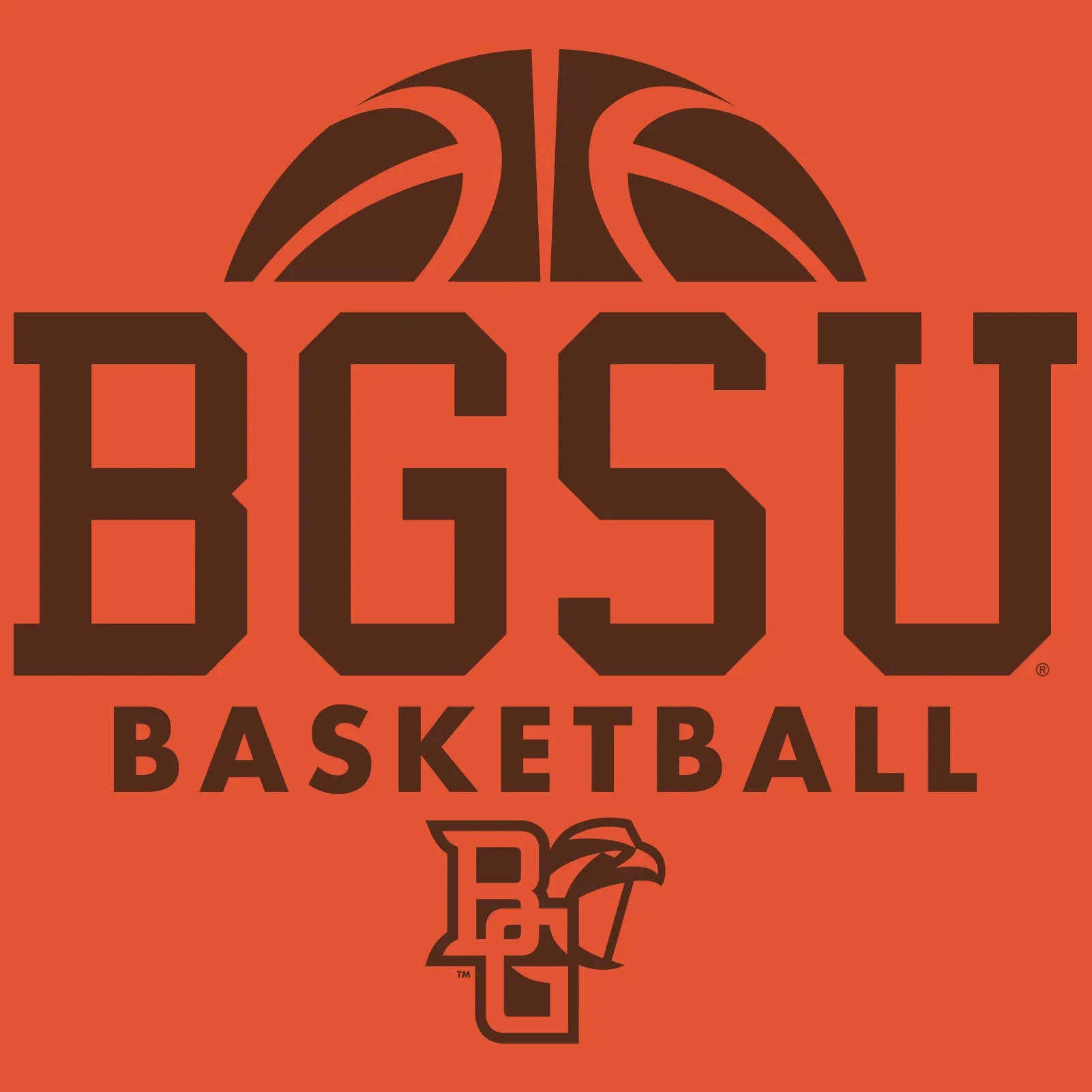 Bowling Green State University Falcons Basketball Hype Basic Cotton Short Sleeve T Shirt - Orange