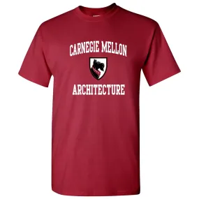 Carnegie Mellon University Tartans Arch Logo Architecture Short Sleeve T Shirt - Cardinal