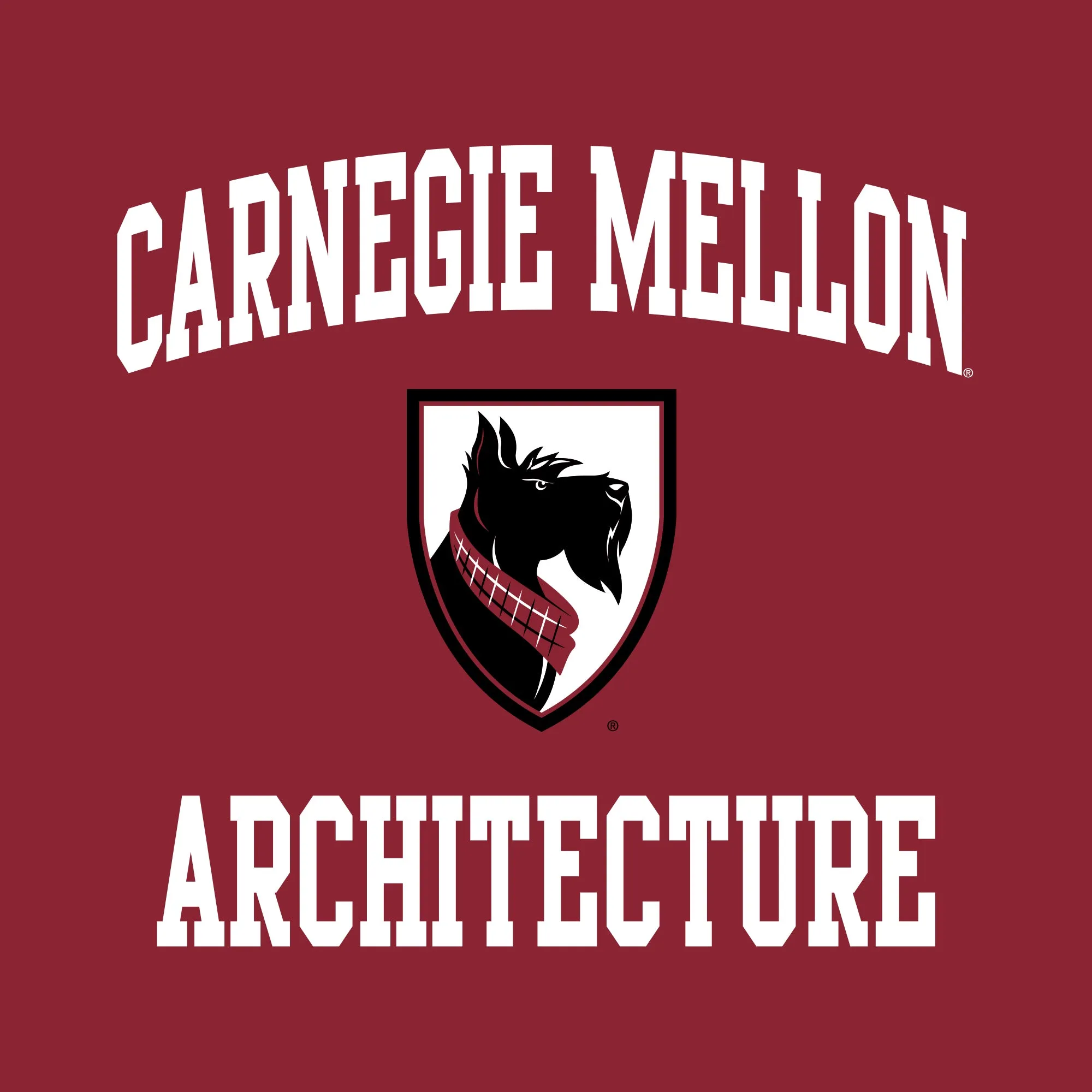 Carnegie Mellon University Tartans Arch Logo Architecture Short Sleeve T Shirt - Cardinal