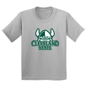 Cleveland State Vikings Primary Logo Youth T Shirt - Sport Grey
