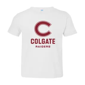 Colgate University Raiders Primary Logo Toddler Short Sleeve T Shirt - White