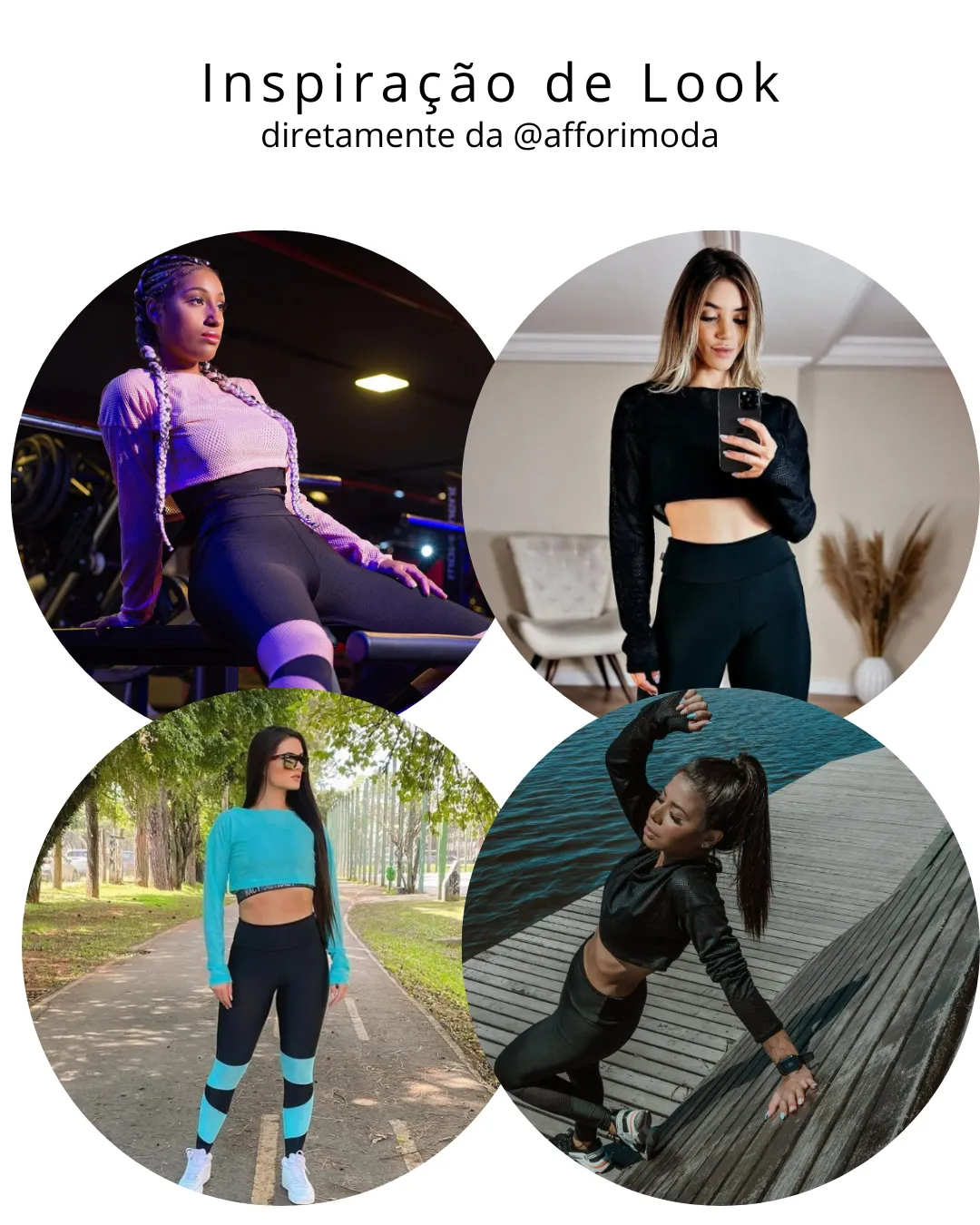 Conjunto Fitness Feminino de Inverno - Cropped Tela E Legging