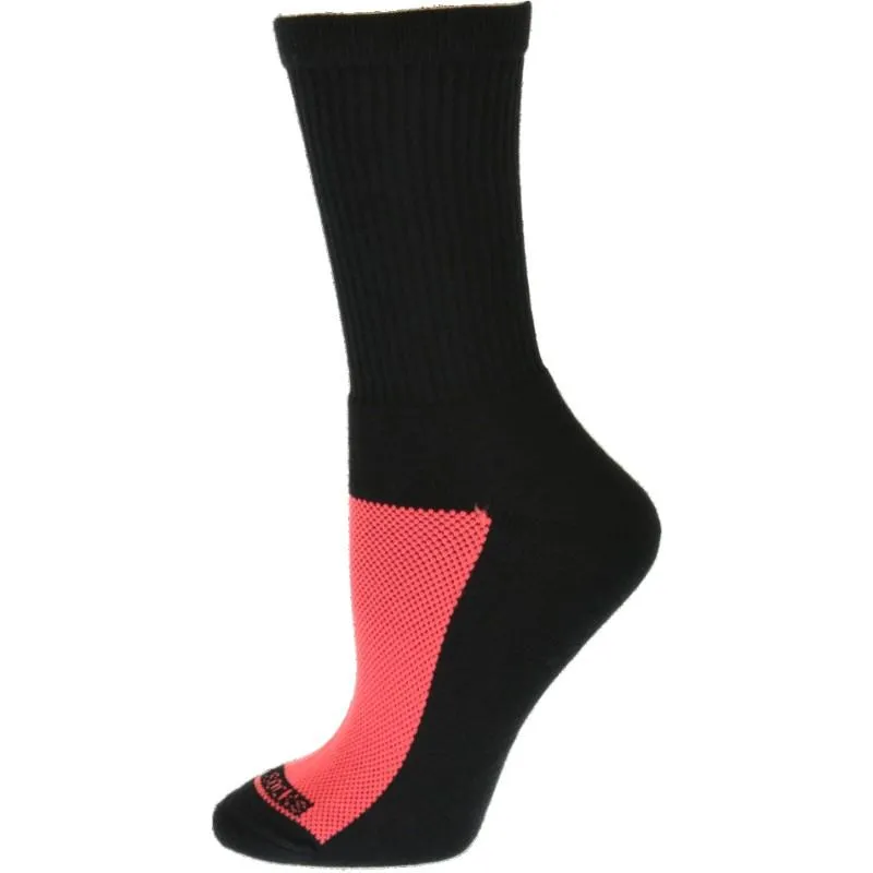 Cotton Crew Mesh Top Cushioned Sole Performance Socks for Women