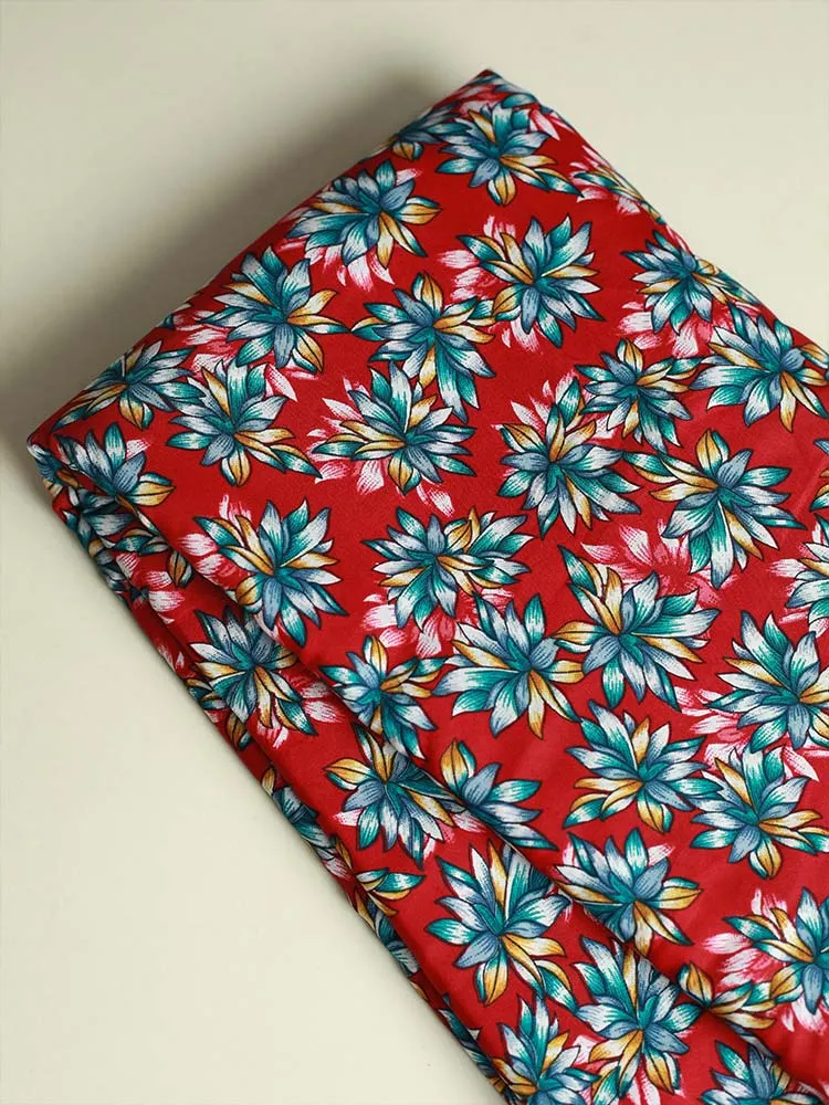 Crepe Digital Floral Printed Running material