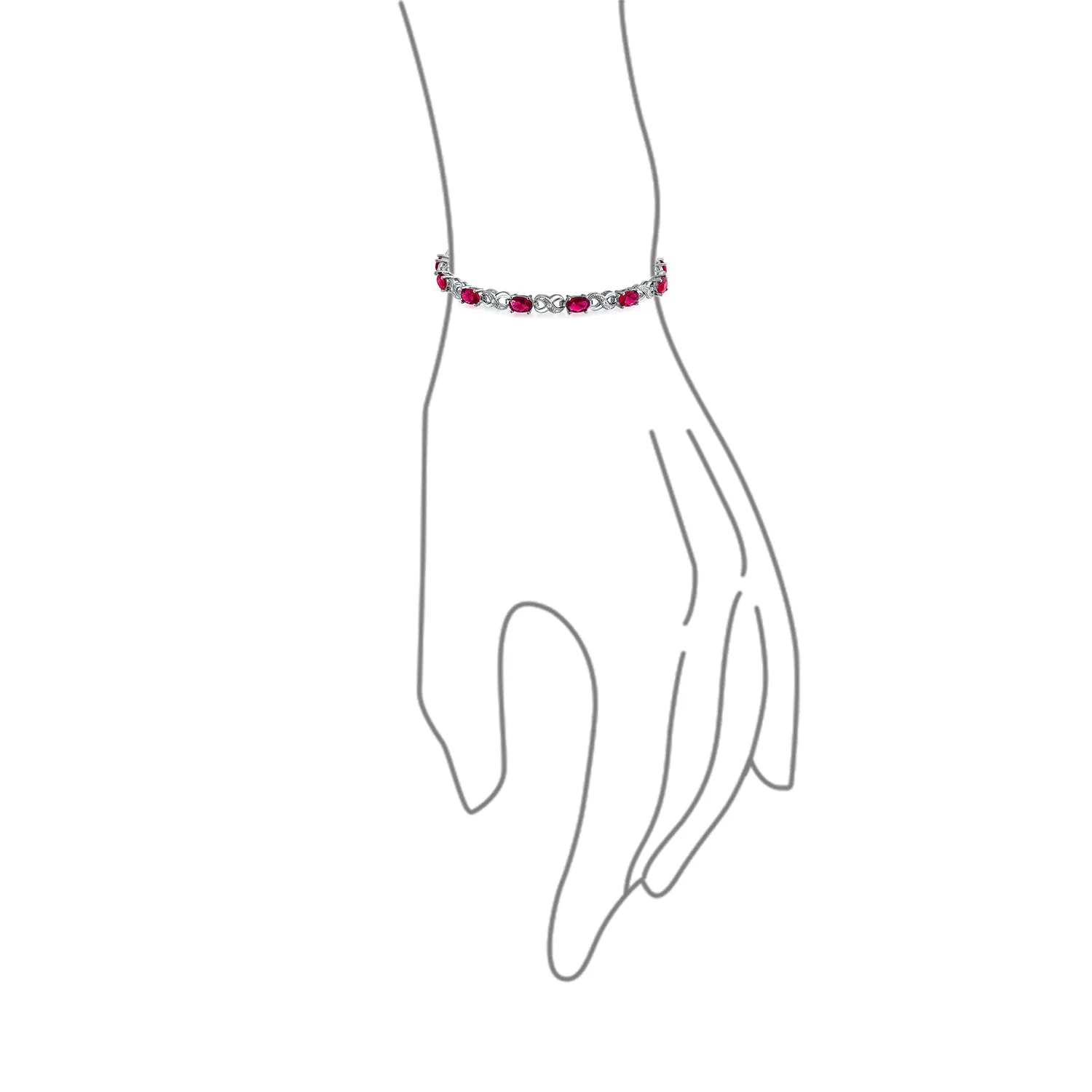 CZ Imitation Gemstone Infinity Tennis Bracelet Rose Gold Silver Plated