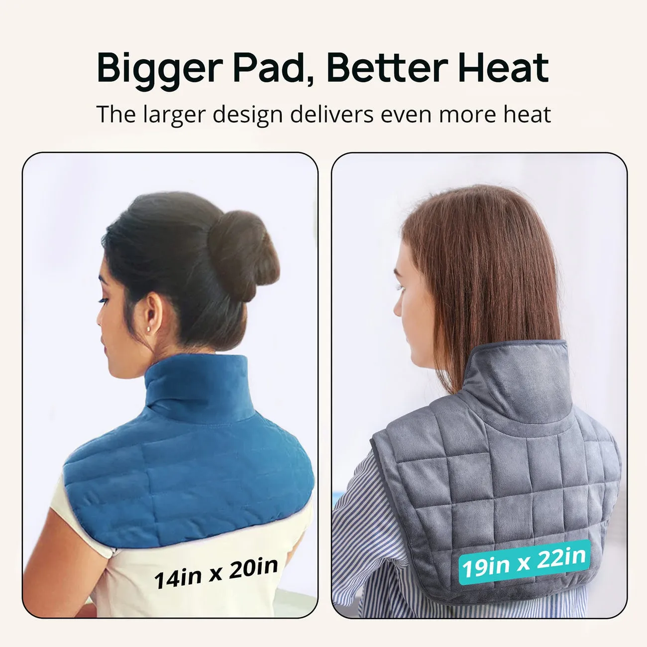 Extra Large Weighted Heating Pad for Neck and Shoulders with 4 Heat Modes