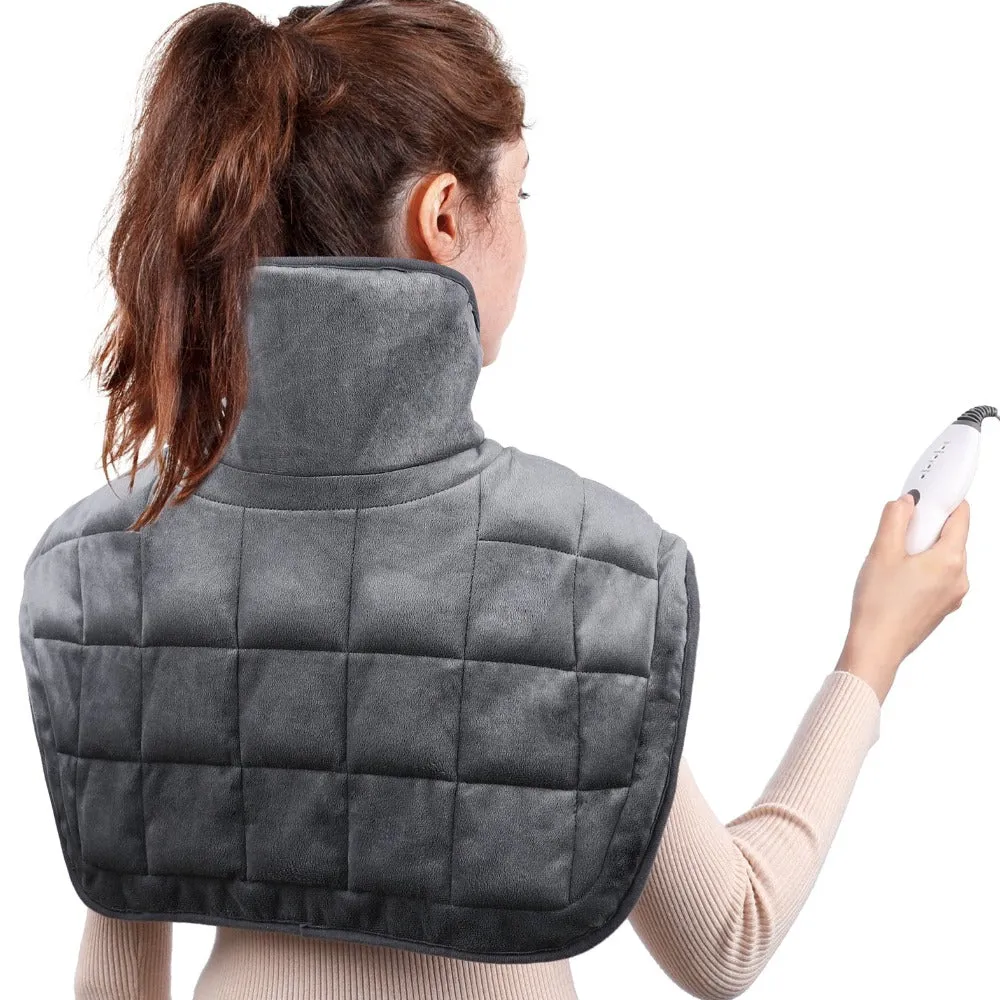 Extra Large Weighted Heating Pad for Neck and Shoulders with 4 Heat Modes