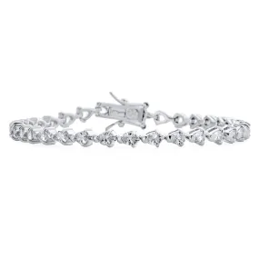 Imitation Amethyst Sapphire Oval AA CZ Infinity Tennis Bracelet Silver