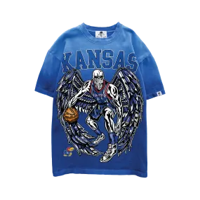 Kansas Jayhawk T-Shirt - Faded Blue