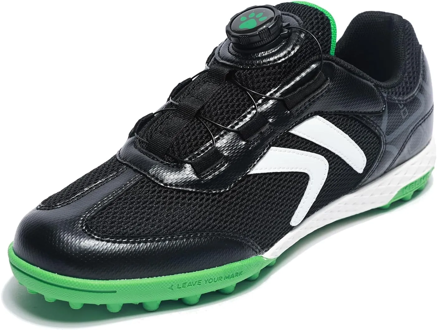 KELME Kids' Indoor Soccer Cleats, Breathable Mesh Turf Futsal Shoes, Turn-Lock, Boys Girls Football Baseball Softball Sneaker for Little/Big Kid