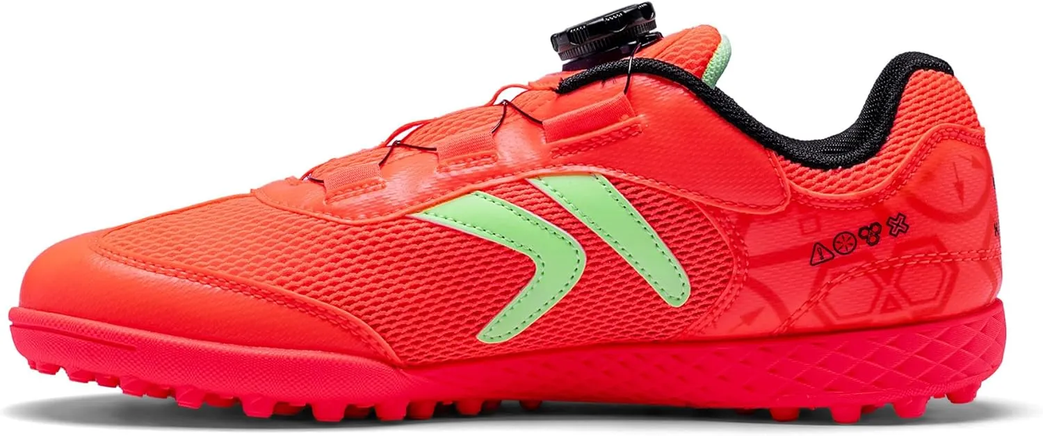 KELME Kids' Indoor Soccer Cleats, Breathable Mesh Turf Futsal Shoes, Turn-Lock, Boys Girls Football Baseball Softball Sneaker for Little/Big Kid