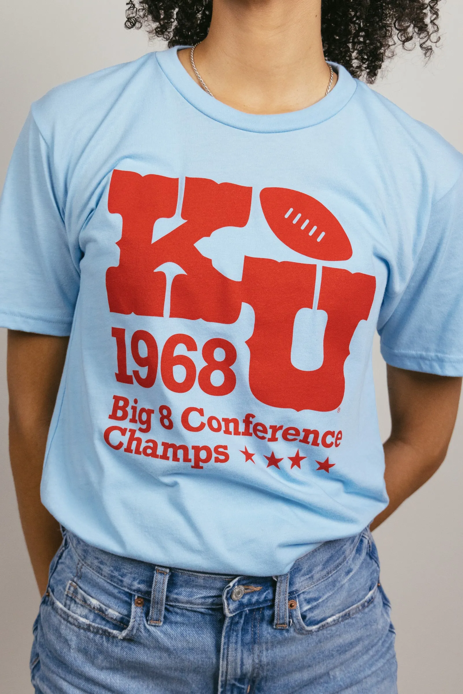 KU Jayhawks Big 8 Football Champs Powder T-Shirt