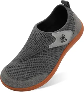 LeIsfIt Mens Walking Shoes Wide Diabetic Shoes Adjustable Barefoot Shoes Breathable Zero Drop Shoes Wide Width Arthritis Edema Shoes
