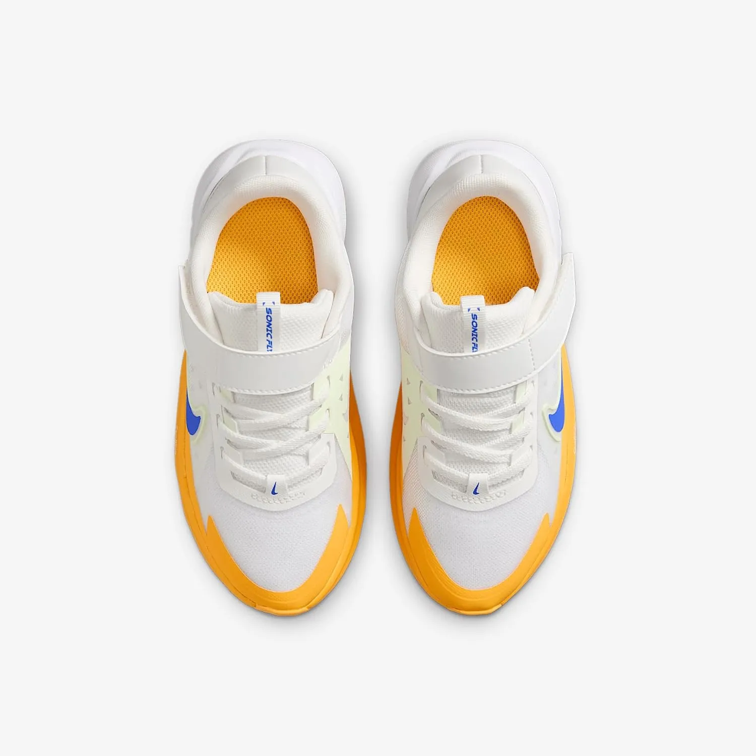 Nike Sonic Fly Little Kids' Running Shoes (FZ0016-100, Summit White/Volt Tint/White/Hyper Royal)