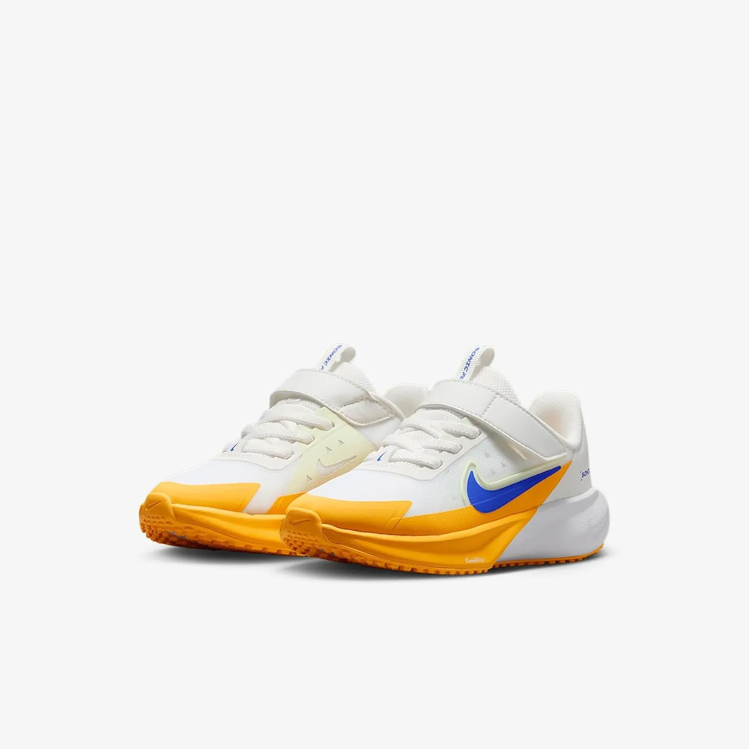 Nike Sonic Fly Little Kids' Running Shoes (FZ0016-100, Summit White/Volt Tint/White/Hyper Royal)