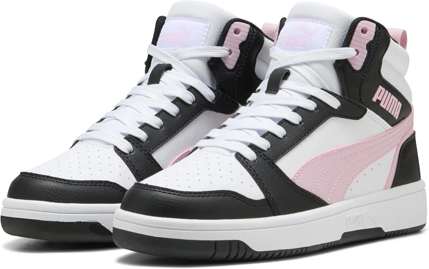 PUMA Men's Mid-Top Sneaker, White Rose Mauve Black, 7.5 us