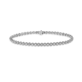 Ready to Ship Diamond Tennis Bracelet Bezel Multigrain (1.00 ct.) 1.75 mm 4-Prongs Setting in 14K Gold
