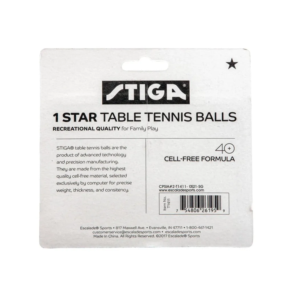 Stiga 1 Star Table Tennis Balls - Orange