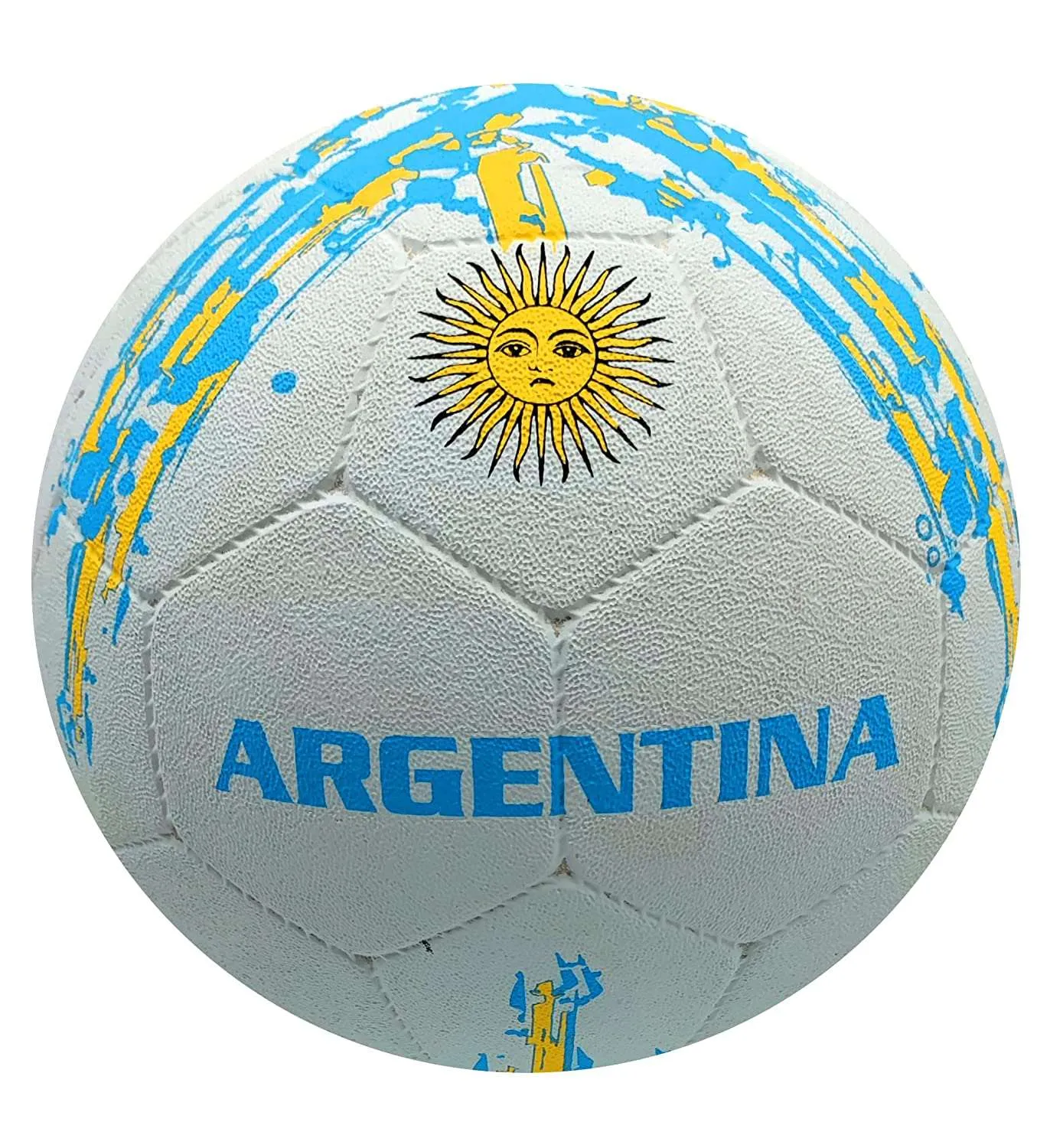 Synco Flag Molded Rubber Football | Size-5 | Soccer Ball| Street Football (Argentina-White)