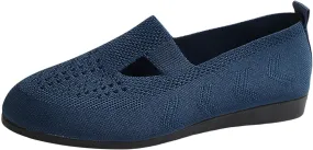 Women's Ballet Flats Soft Knit Lightweight Round Toe Slip On Comfort Ballerina Flat Shoes for Walking