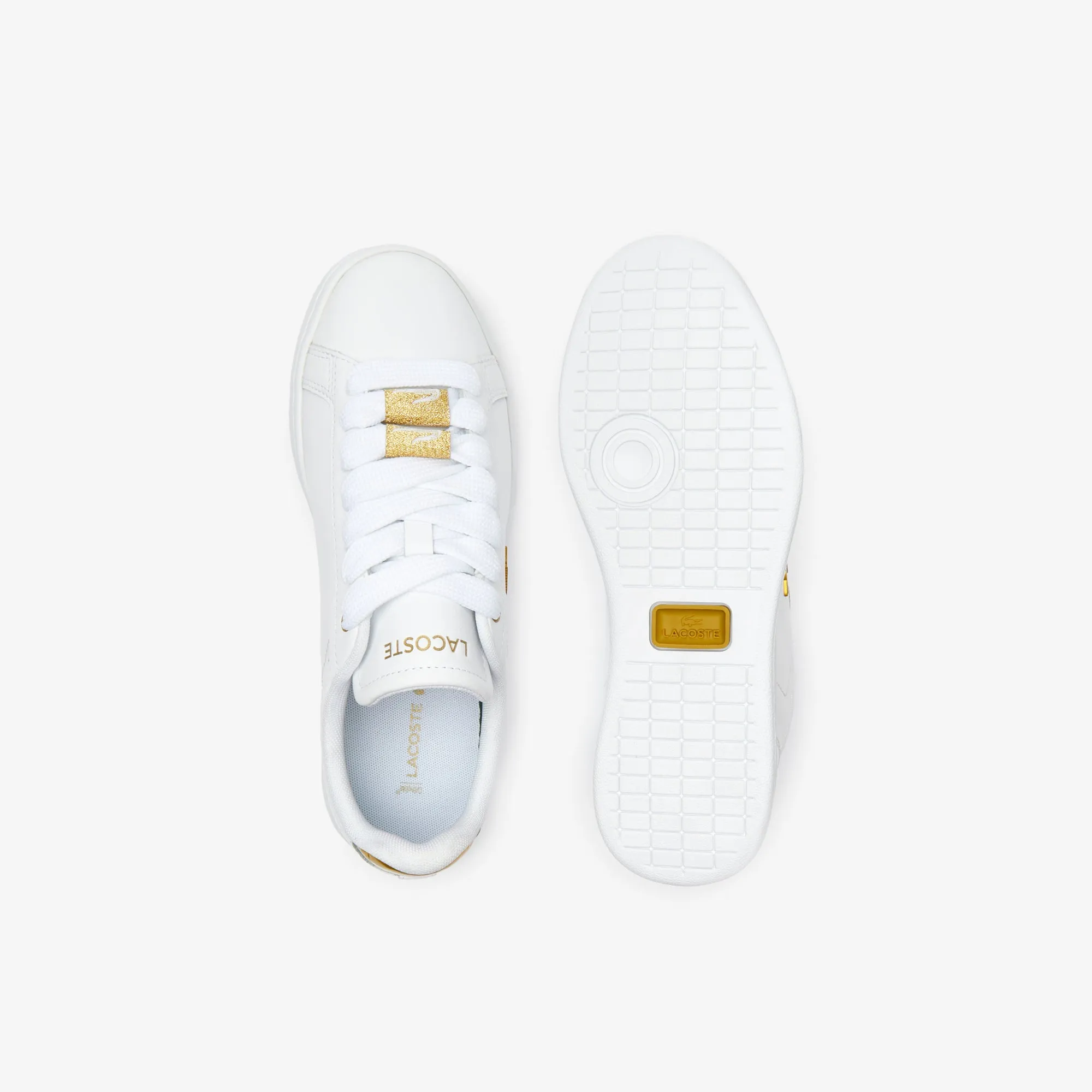 Women's Lacoste Carnaby Pro Leather Metallic Detailing Trainers