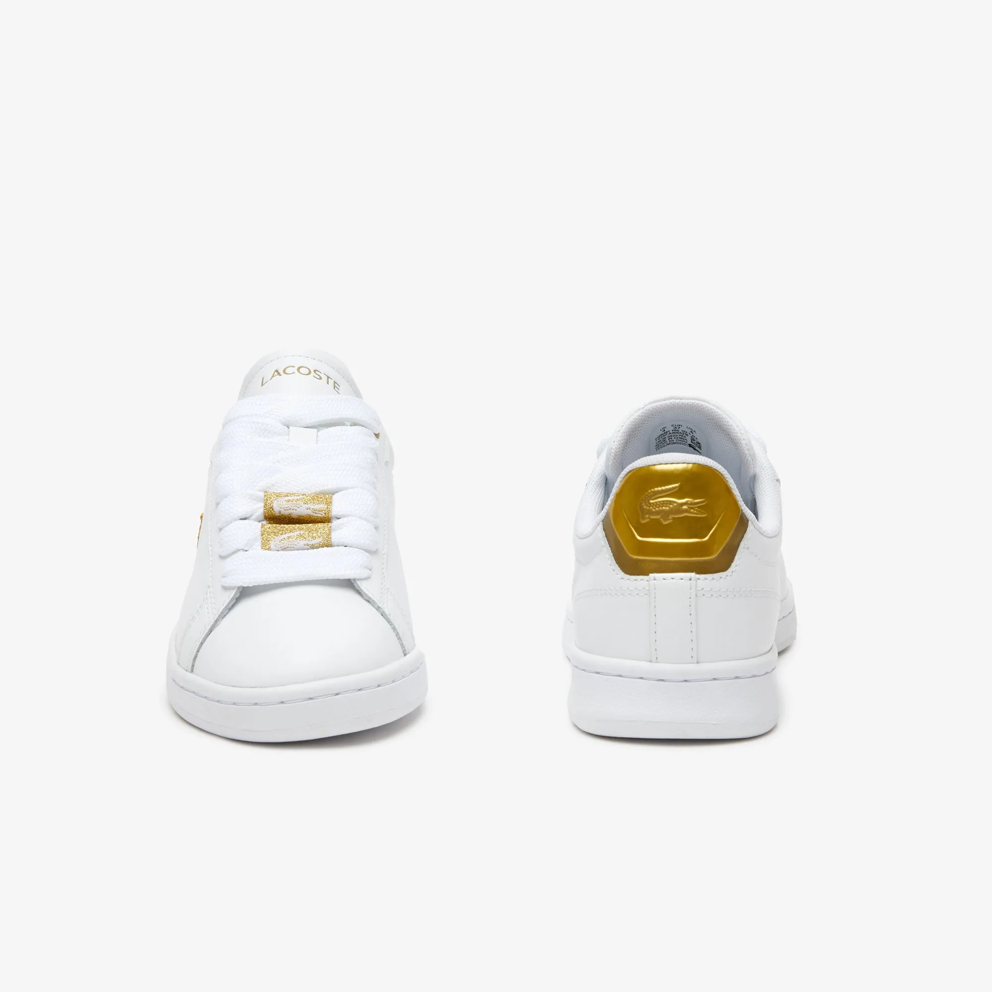 Women's Lacoste Carnaby Pro Leather Metallic Detailing Trainers