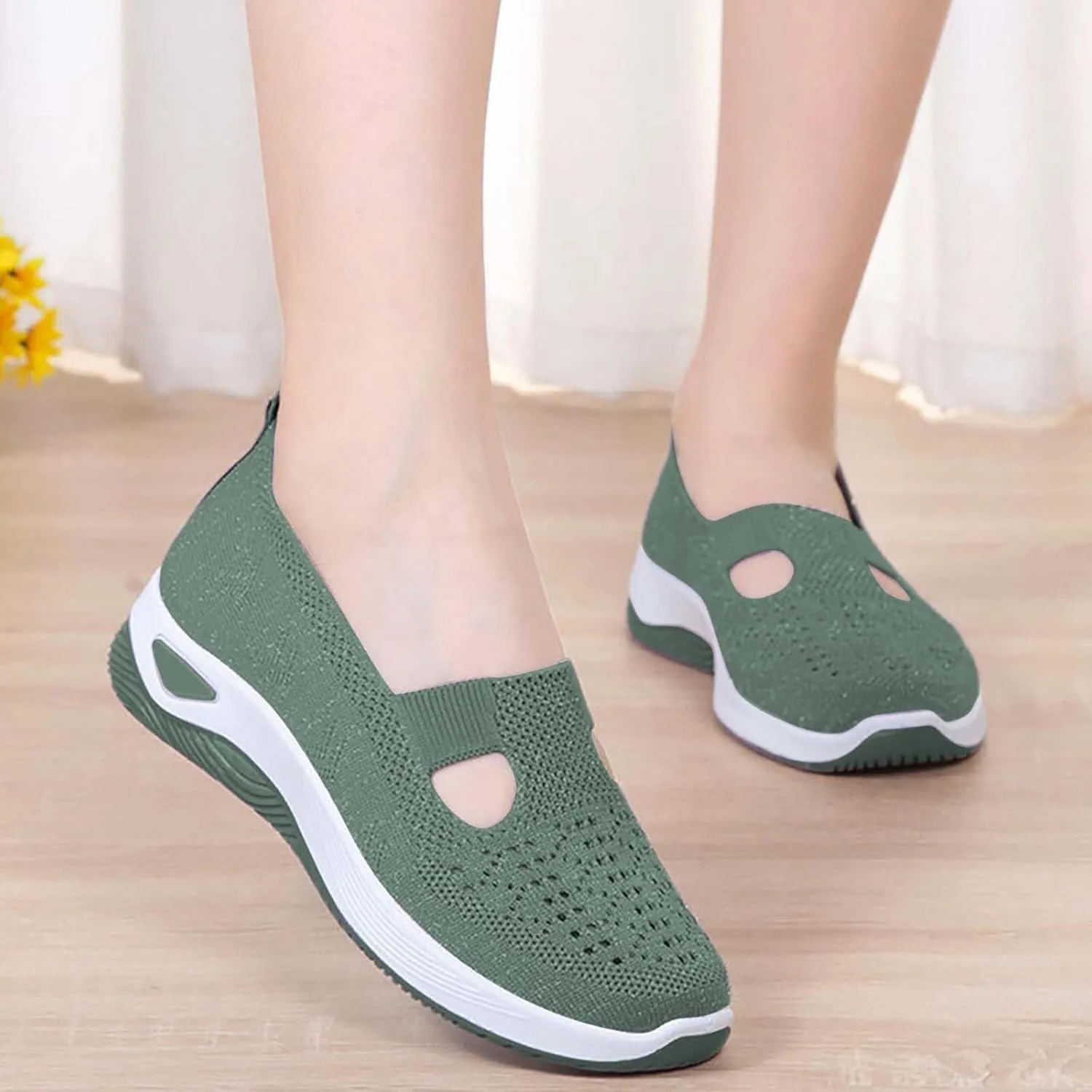 Women's Woven Orthopedic Breathable Soft Shoes Tennis Shoes Men Mesh Casual Shoes Trendy Women's Fashion Sneakers White Tennis Shoe Trainers Shoe