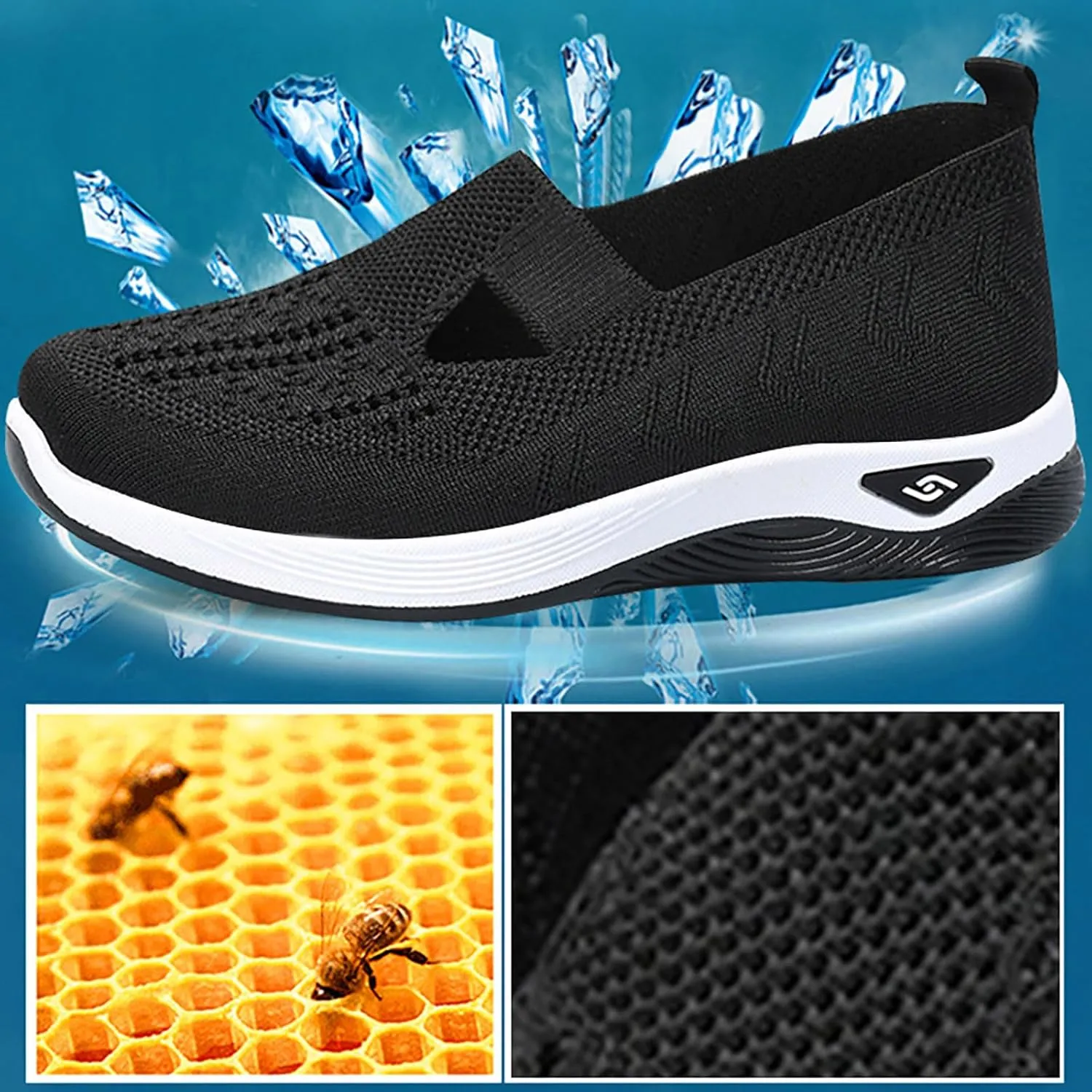 Women's Woven Orthopedic Breathable Soft Shoes Tennis Shoes Men Mesh Casual Shoes Trendy Women's Fashion Sneakers White Tennis Shoe Trainers Shoe